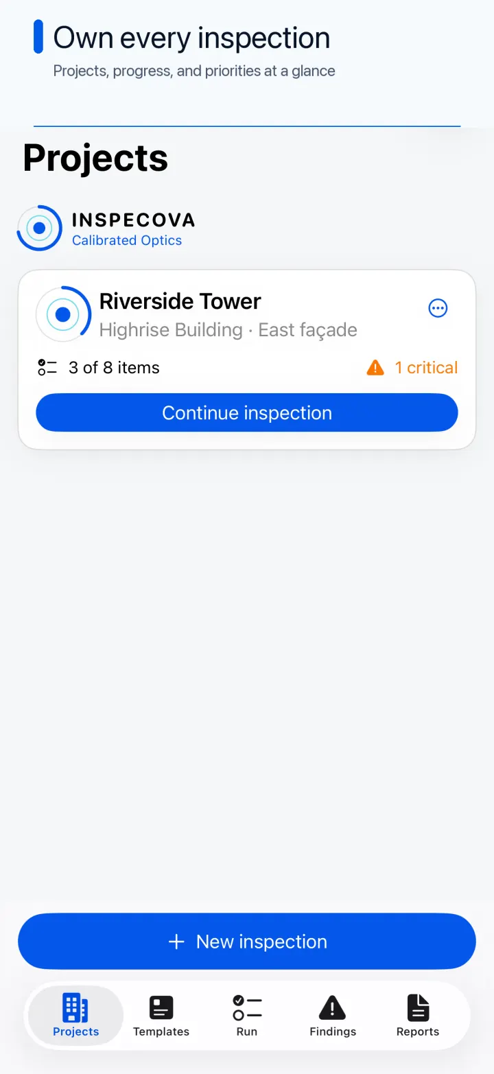 Inspecova product interface