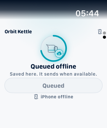 VeriManual offline review handoff on Apple Watch